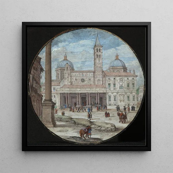 View of the façade of Santa Maria Maggiore in Rome - Johann Wilhelm Baur — wall display of the artwork