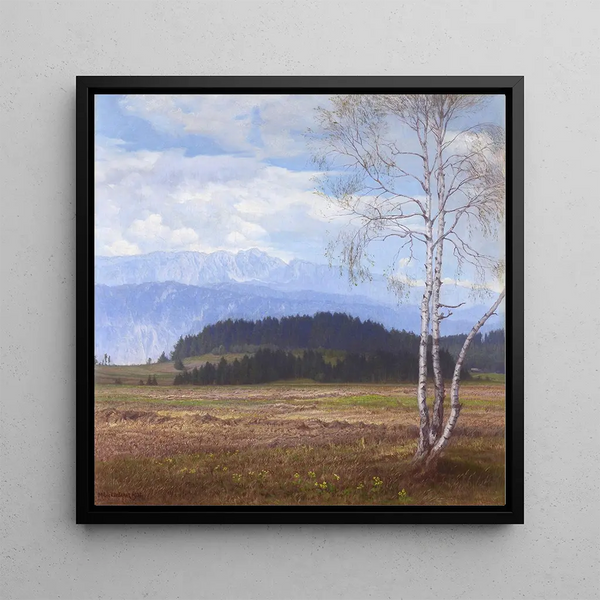 View of the Kaisergebirge - Michael Licklederer — framed artwork on a wall