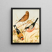 Chaffinch, linnet, and bullfinch painting - W. A. Blakston — framed artwork on a wall