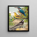 Martin painting - fisherman and reed warbler - W. A. Blakston — framed artwork on a wall