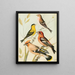 Siskin, finch, waxwing, starling painting - W. A. Blakston — framed artwork on a wall
