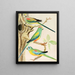 Turquoise Parrot and Multicolored Parrots Painting - W. A. Blakston — framed artwork on a wall