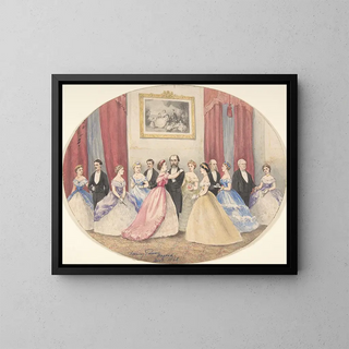 British Reception Painting in Baghdad - W. Henry Pierson — framed artwork on a wall