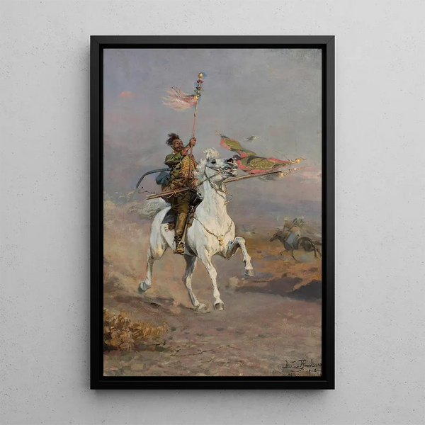 Conquête de l'étendard - Wacław Pawliszak — framed artwork on a wall