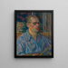 Self-portrait in blue - Wacław Wśowicz — framed artwork on a wall