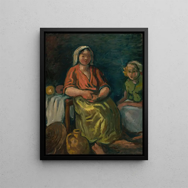 Two Girls - Wacław Wśowicz — framed artwork on a wall