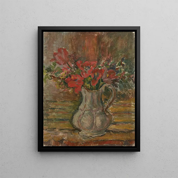 Flower in a Pot - Wacław Wśowicz — framed artwork on a wall