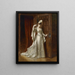 Elegant lady in a white damask dress - Władysław Bakałowicz — framed artwork on a wall