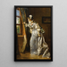 Elegant painting at the window - Władysław Bakałowicz — framed artwork on a wall