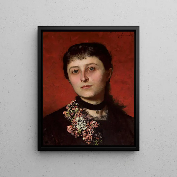 Portrait of Maria Godlewska née Popiel - Władysław Czachórski — framed artwork on a wall
