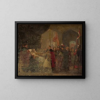 Death of the Chief - Władysław Majeranowski — framed artwork on a wall