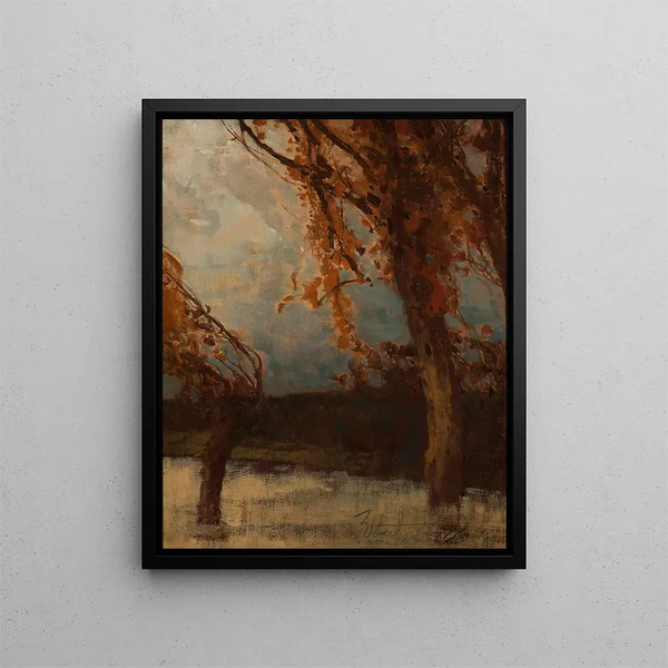 Autumn Trees - Władysław Wankie — framed artwork on a wall