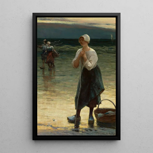 Breton Fisherwoman - Władysław Wankie — framed artwork on a wall