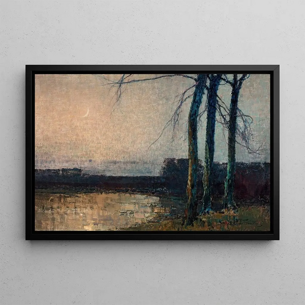 Twilight Moonrise II - Władysław Wankie — framed artwork on a wall