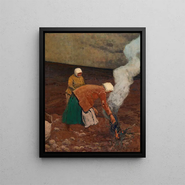 Harvest of Potatoes - Władysław Wankie — framed artwork on a wall