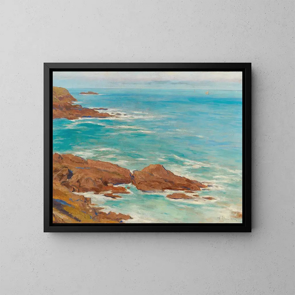 a Coastal Landscape - Władysław Ślewiński — framed artwork on a wall