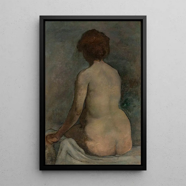 Female nude painting - Władysław Ślewiński — framed artwork on a wall