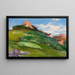Landscape painting with pink mountain peaks - Władysław Ślewiński — framed artwork on a wall