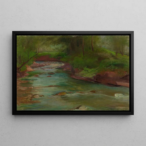 Mountain Stream in the Tatras under Mount Nosal - Władysław Ślewiński — framed artwork on a wall