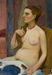 Female nude painting styling her hair - Władysław Ślewiński — artwork view