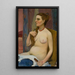 Female nude painting styling her hair - Władysław Ślewiński — framed artwork on a wall