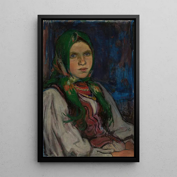 Young Peasant Woman - Władysław Ślewiński — framed artwork on a wall