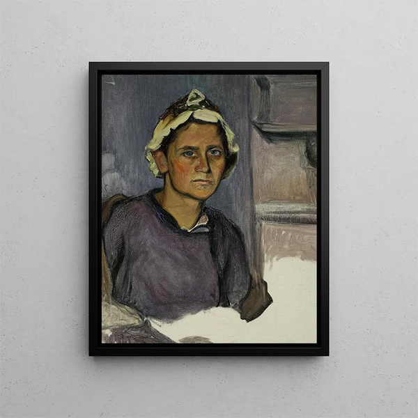 Portrait of Magdalena - Władysław Ślewiński — framed artwork on a wall