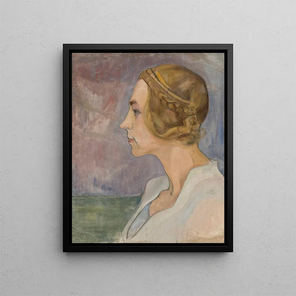 Profile of a Young Woman - Władysław Ślewiński — framed artwork on a wall