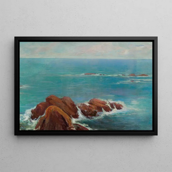 Rocks at Belle-Île - Władysław Ślewiński — framed artwork on a wall