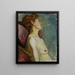 a half-naked woman sitting - Władysław Ślewiński — framed artwork on a wall