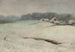 Winter landscape painting with thatched cottages - Władysław Ślewiński — artwork view