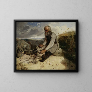 Mason of stone - Władysław Łuszczkiewicz — framed artwork on a wall