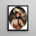 Portrait of a beauty holding roses - Richard Wagner — framed artwork on a wall