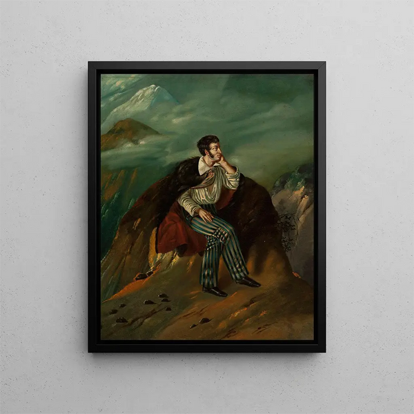 Portrait of Adam Mickiewicz on the Rock of Judah - Walenty Wańkowicz — framed artwork on a wall