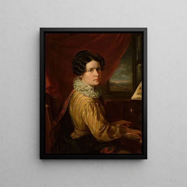 Portrait Painting of Karolina Towiańska - Walenty Wańkowicz — framed artwork on a wall