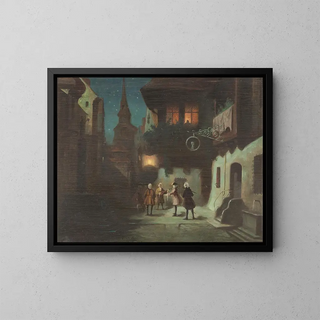 Night Serenade Painting - Walfried Lettau — framed artwork on a wall
