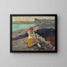 Woman with Red Scarf by the Sea - Walt Kuhn — framed artwork on a wall