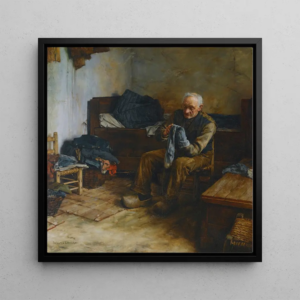 A Flemish peasant - Walter Langley — framed artwork on a wall