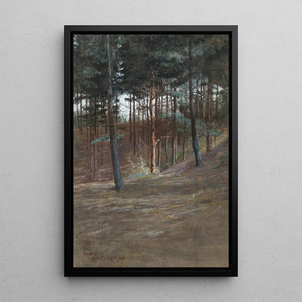 A Corner of the Hardelot Forest - Walter Crane — framed artwork on a wall