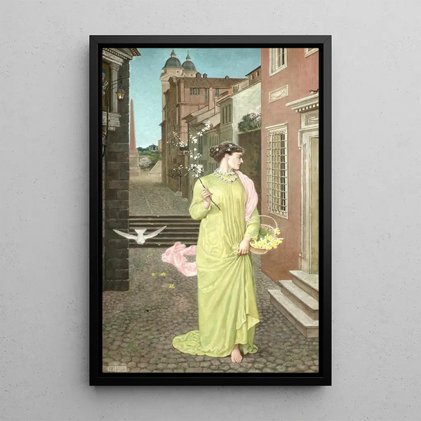 A Herald of Spring - Walter Crane — framed artwork on a wall