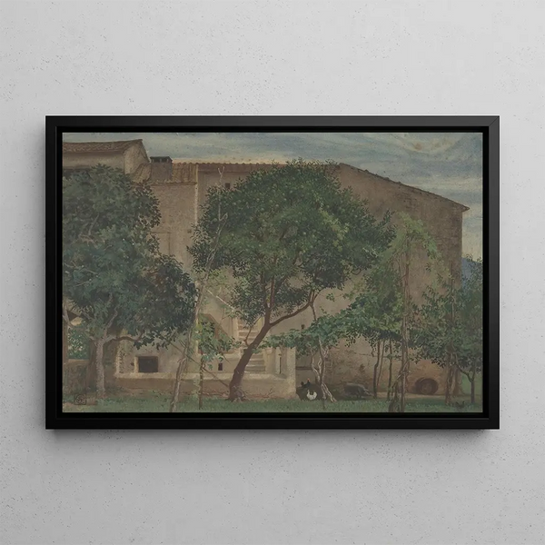Italian Farm Painting - Walter Crane — framed artwork on a wall