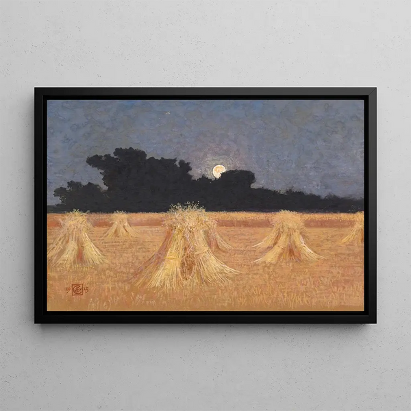Moonrise Painting - Walter Crane — framed artwork on a wall