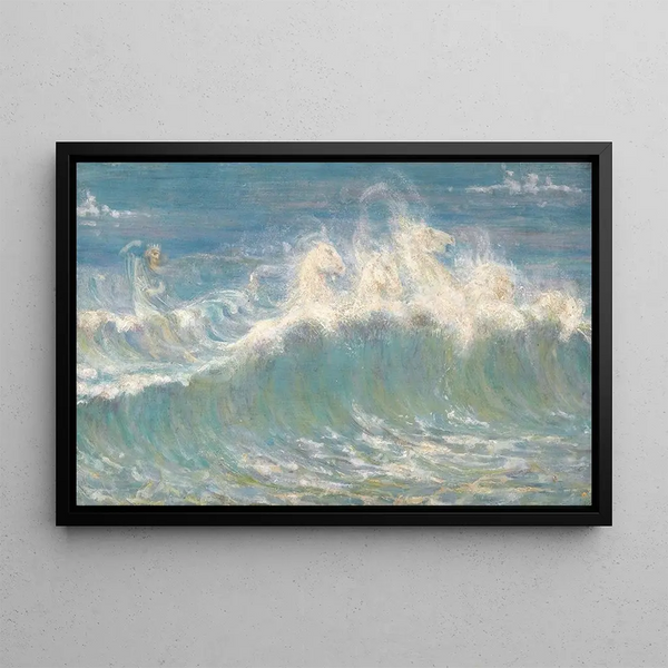 Les Chevaux de Neptune - Walter Crane — framed artwork on a wall