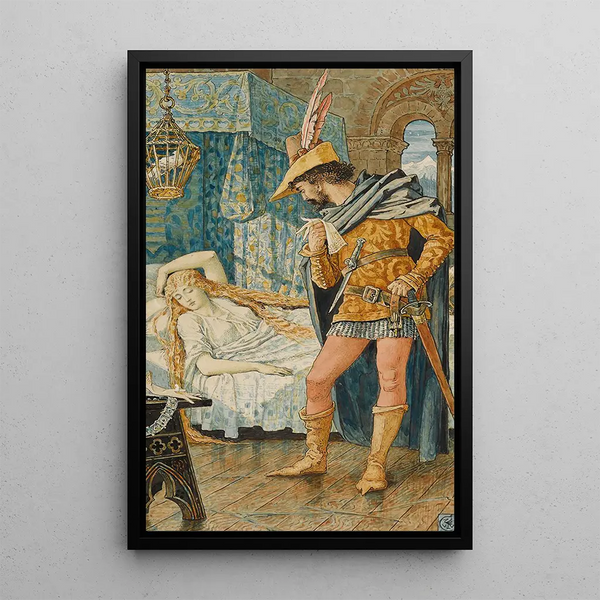 La Belle au bois dormant - Walter Crane — framed artwork on a wall