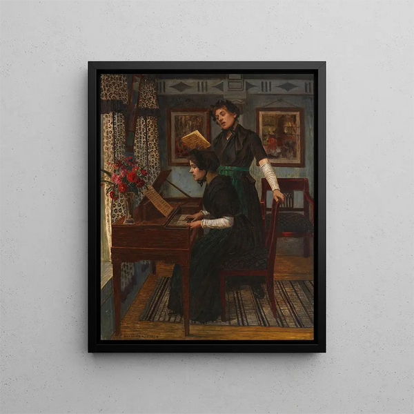 The Music Lesson - Walter Firle — framed artwork on a wall