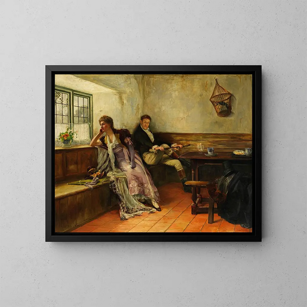The interrupted honeymoon - Walter Firle — framed artwork on a wall