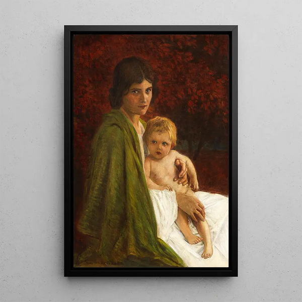 Mother with child - Walter Firle — framed artwork on a wall