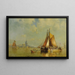 In the port of Dordrecht, Holland - Walter Franklin Lansil — framed artwork on a wall