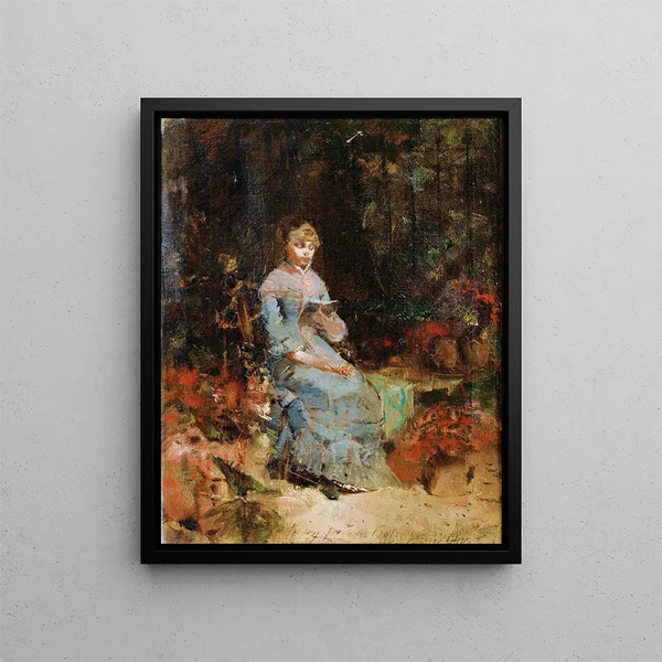 Young woman reading - Walter Gay — framed artwork on a wall