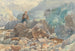 Glencoe Painting A young shepherd crossing a stream - Walter Goodall — artwork view